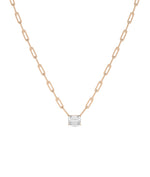 Rose gold Lab Diamond Solitaire Paper Clip featuring extraordinary sparkle