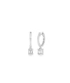 Diamond Hoop Illusion Set Dangle Earring white gold with eye-catching brilliance