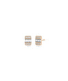 Rose gold diamond studs featuring emerald-cut brilliance and refined elegance