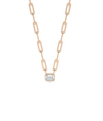 Rose gold Diamond Bezel Solitaire Paper Clip featuring brilliance