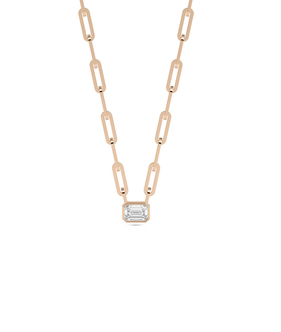 Rose gold Diamond Bezel Solitaire Paper Clip featuring brilliance