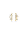 Diamond Leaf Stud Earring - 79e | Everyday 14K Gold Jewelry