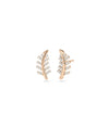 Diamond Leaf Stud Earring - 79e | Everyday 14K Gold Jewelry
