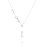 White gold Custom 3 Name Y Shape Solitaire unique design