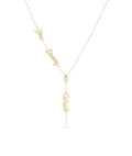 Custom 3 Name Y Shape Necklace with Solitaire