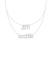 Custom 2 Name Layered Necklace in white gold featuring pre-layered personalized names