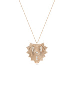 Rose gold Custom Diamond Initial Heart Medallion featuring sparkle