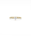 Diamond Solitaire and Pave Band Ring in yellow gold with center diamond engagement