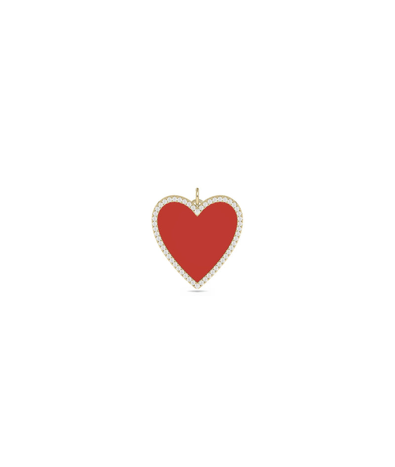 Vibrant heart charm three-quarter view