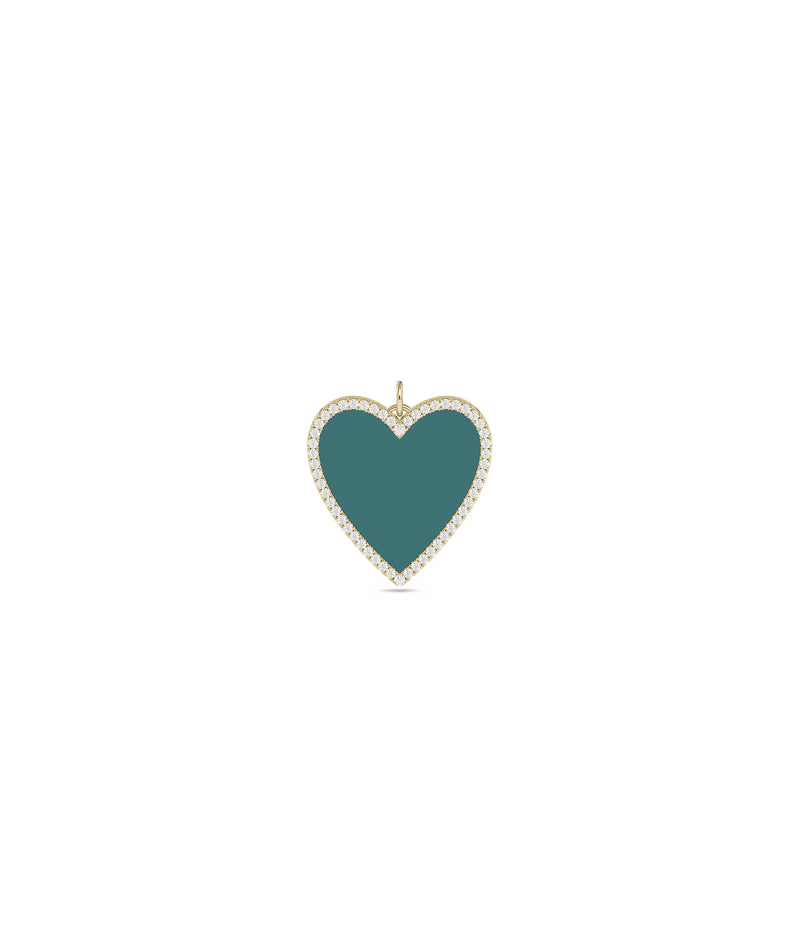 Diamond Heart Gemstone Charm capturing colorful elegance