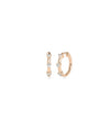 Rose gold Diamond Station Hoop Earring with contemporary station sparkle on timeless hoop