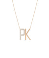 Rose gold Custom Initials Diamond Pave featuring brilliance