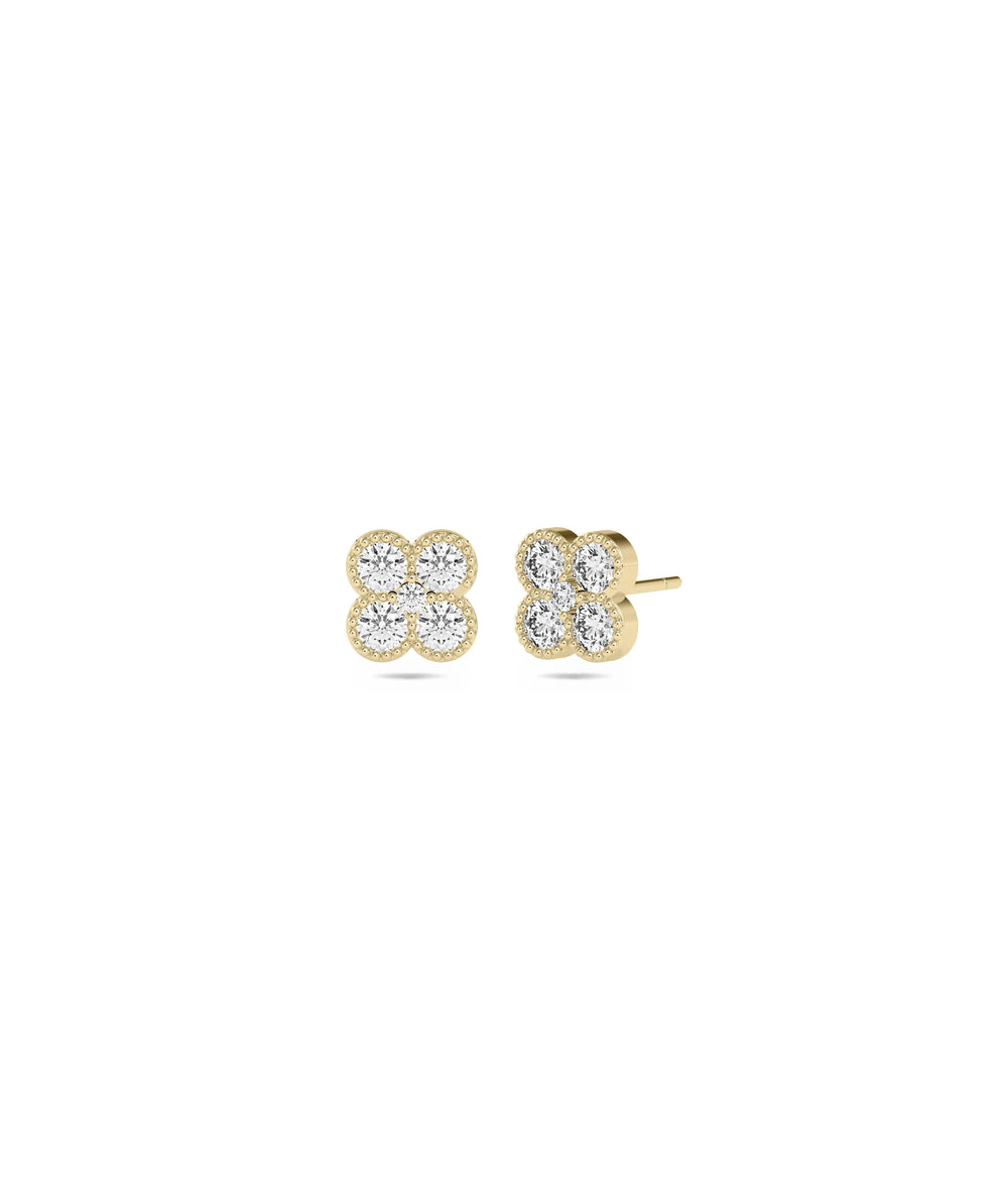 Diamond Clover Earrings - 79e | Everyday 14K Gold Jewelry