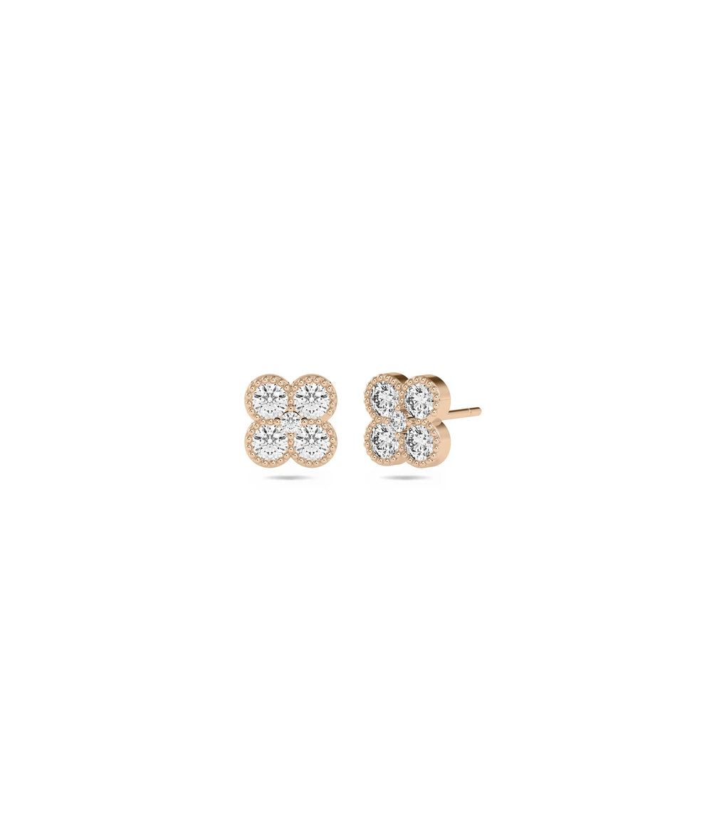Diamond Clover Earrings - 79e | Everyday 14K Gold Jewelry