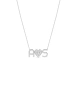 White gold Custom Diamond Pave Initial Heart personalized design