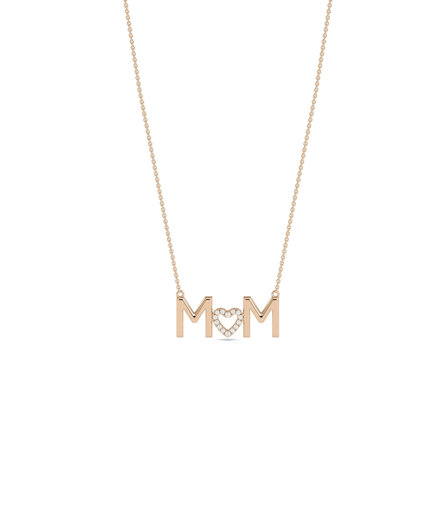 Rose gold Custom Initial Diamond Heart featuring sparkle