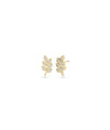 Diamond Leaf Stud Earring in yellow gold with graceful botanical leaf and diamond sparkle