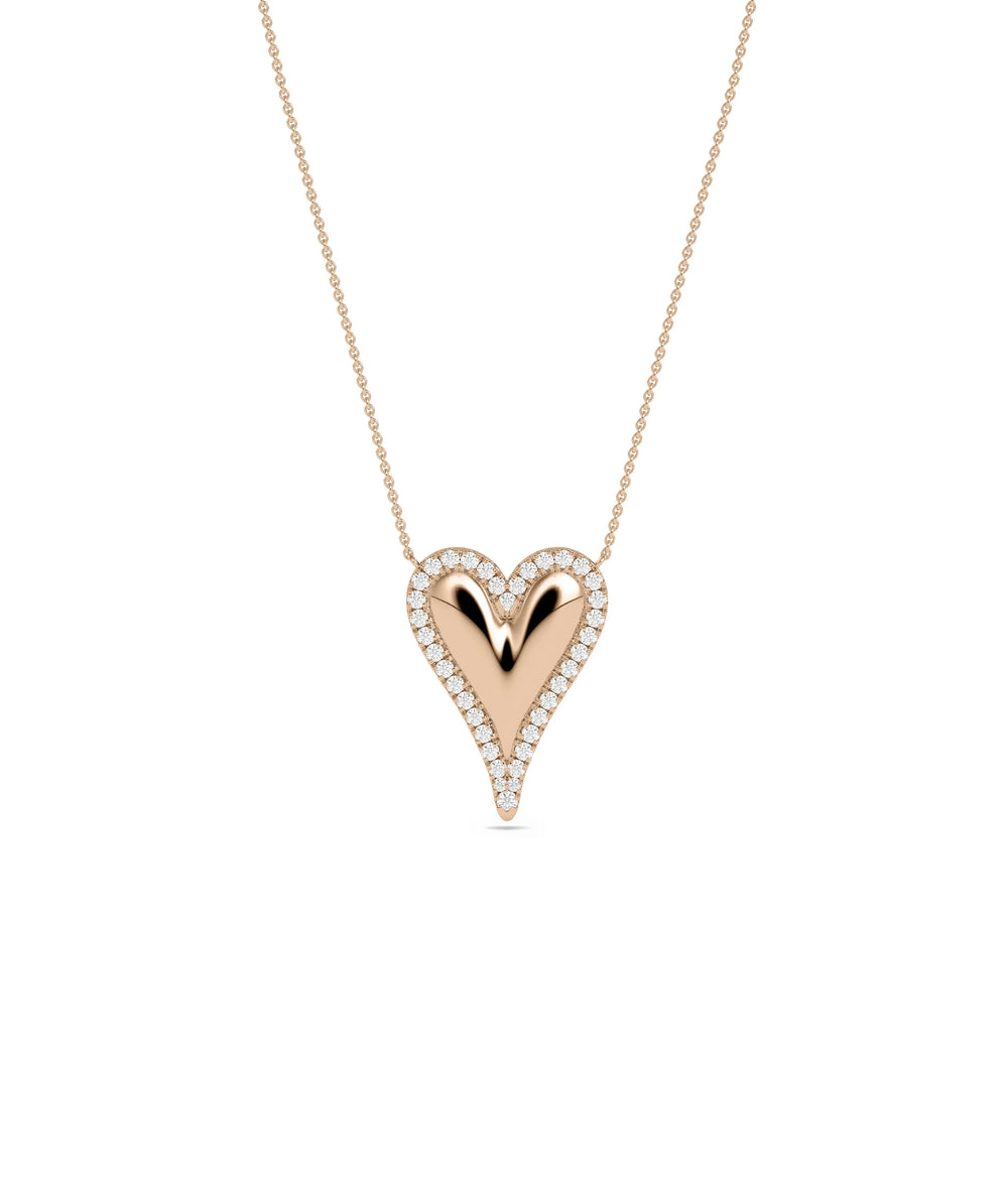 Rose gold Diamond Bubble Heart featuring texture brilliance