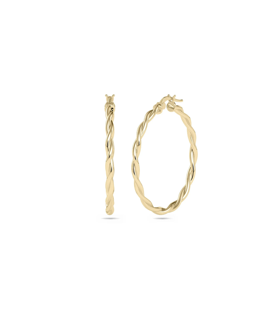 Diamond Twist Hoop Earring - 79e | Everyday 14K Gold Jewelry