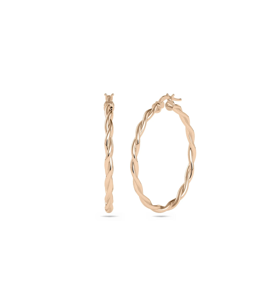 Diamond Twist Hoop Earring - 79e | Everyday 14K Gold Jewelry