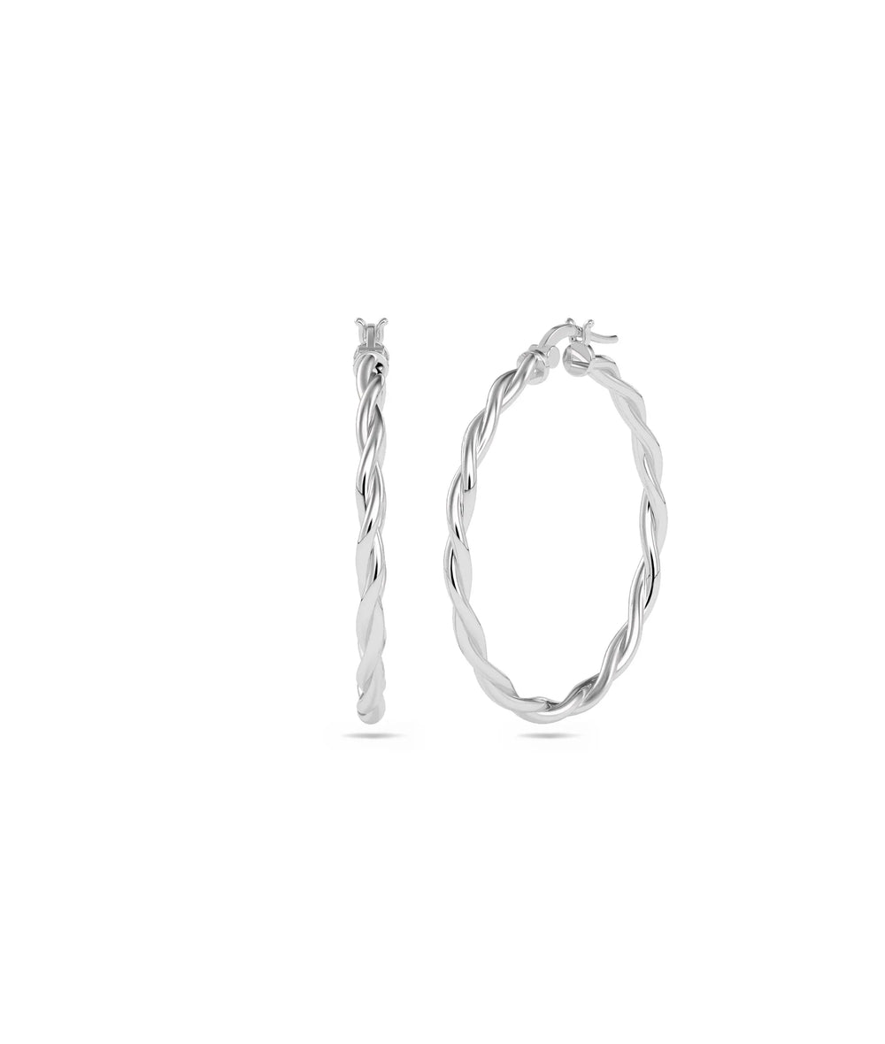 Diamond Twist Hoop Earring - 79e | Everyday 14K Gold Jewelry