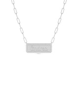 White gold Custom Diamond Biscuit Paper Clip engravable design