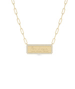 Custom Diamond Biscuit Paper Clip yellow gold modern personalized