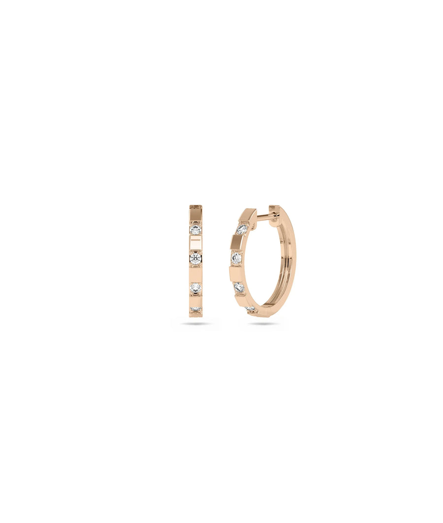Diamond Hoop Earrings - 79e | Everyday 14K Gold Jewelry