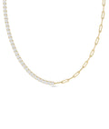 Diamond Tennis Paper Clip Necklace