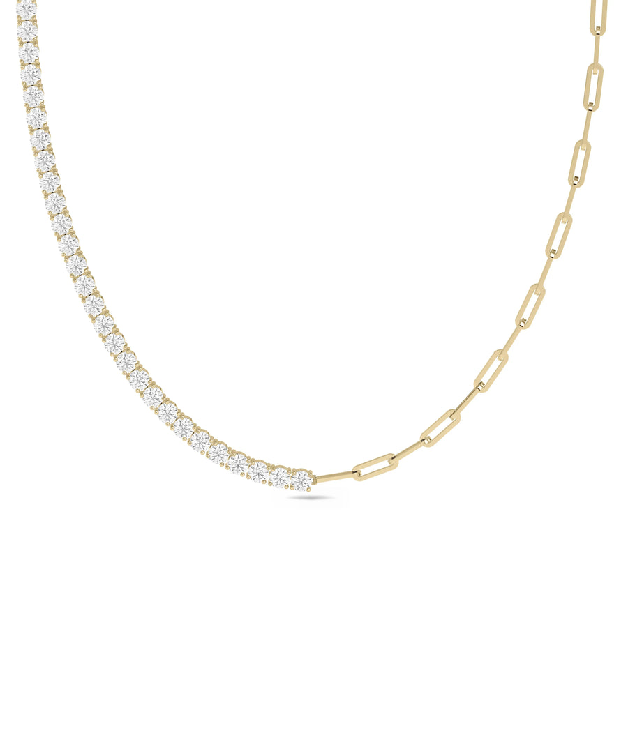 Diamond Tennis Paper Clip yellow gold modern luxurious sparkle