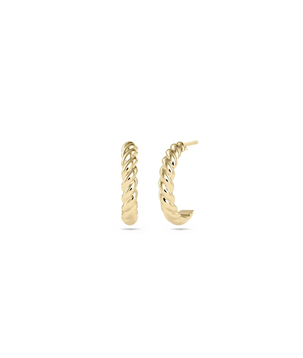 Fluted Gold Half Hoop Earring - 79e | Everyday 14K Gold Jewelry