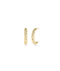 Fluted Gold Half Hoop Earring