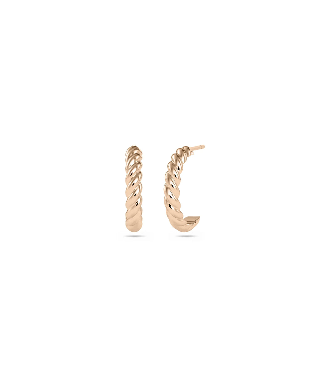 Fluted Gold Half Hoop Earring - 79e | Everyday 14K Gold Jewelry