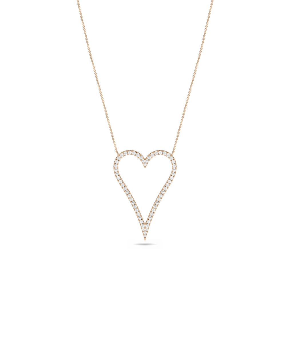 Rose gold Diamond Outline Heart featuring brilliant frame