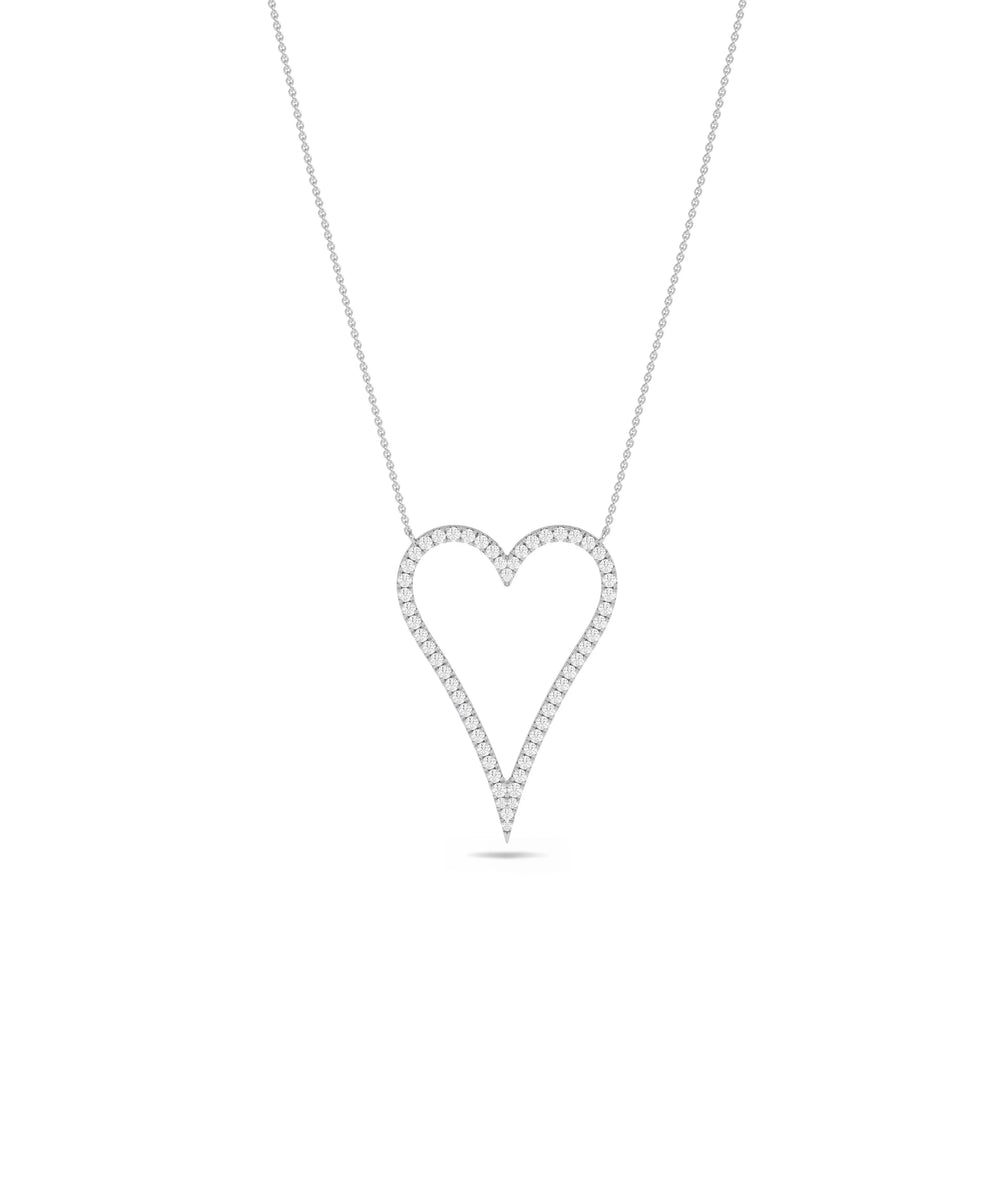 White gold Diamond Outline Heart contemporary design