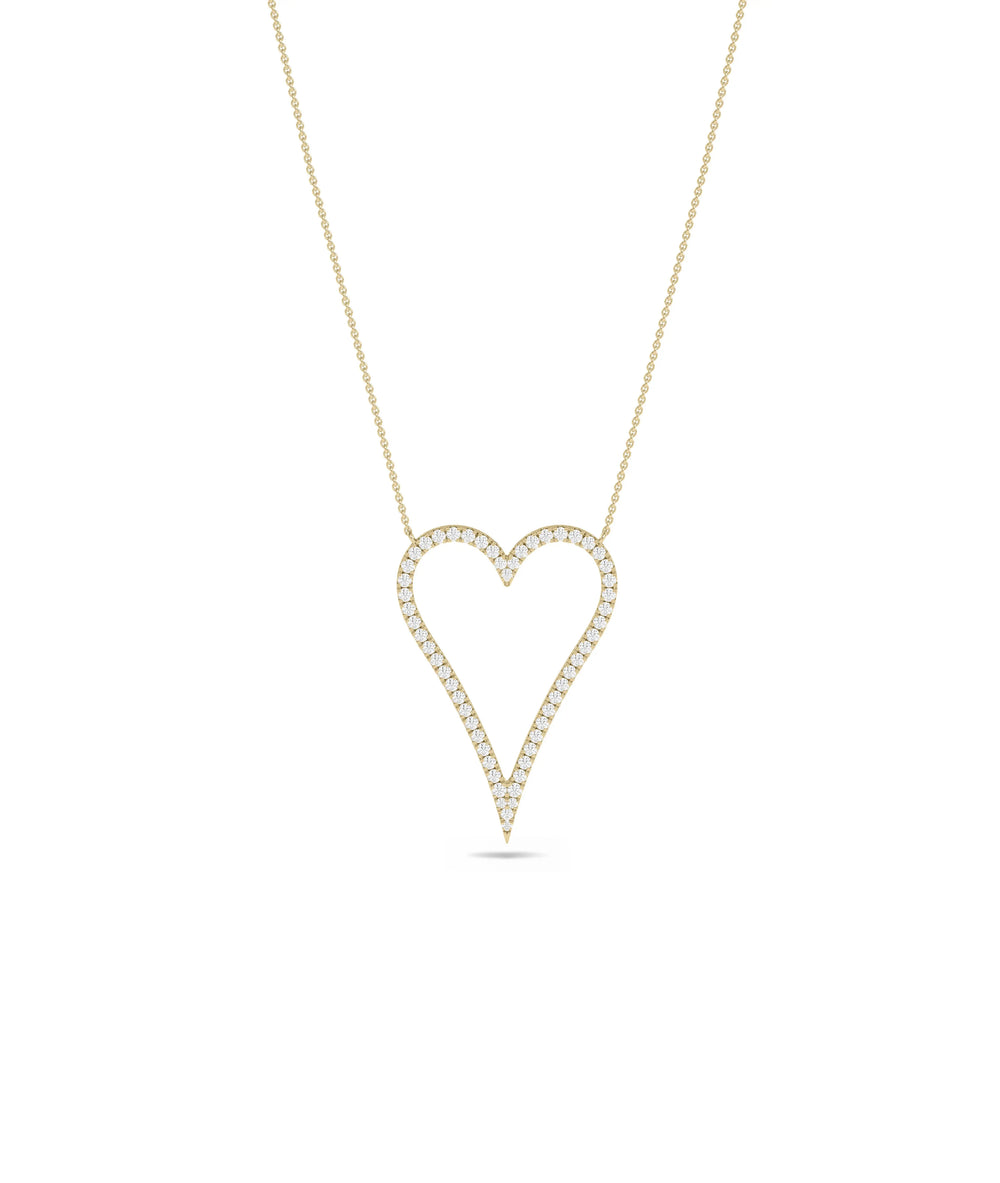 Diamond Outline Heart yellow gold romantic elegant sparkle