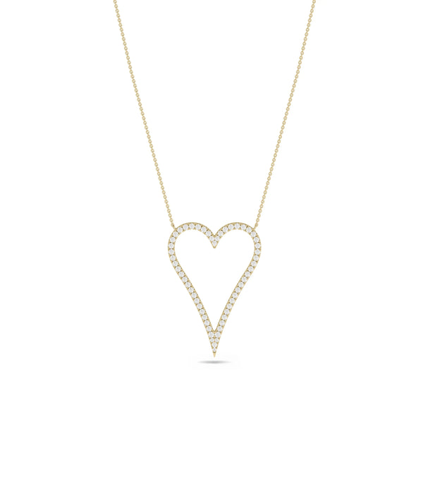 Diamond Outline Heart yellow gold romantic elegant sparkle