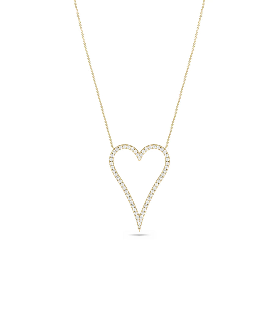 Diamond Outline Heart yellow gold romantic elegant sparkle