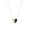 Half Diamond Half Enamel Heart yellow gold contrast romantic