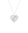 White gold Diamond Fluted Heart Medallion dimensional design