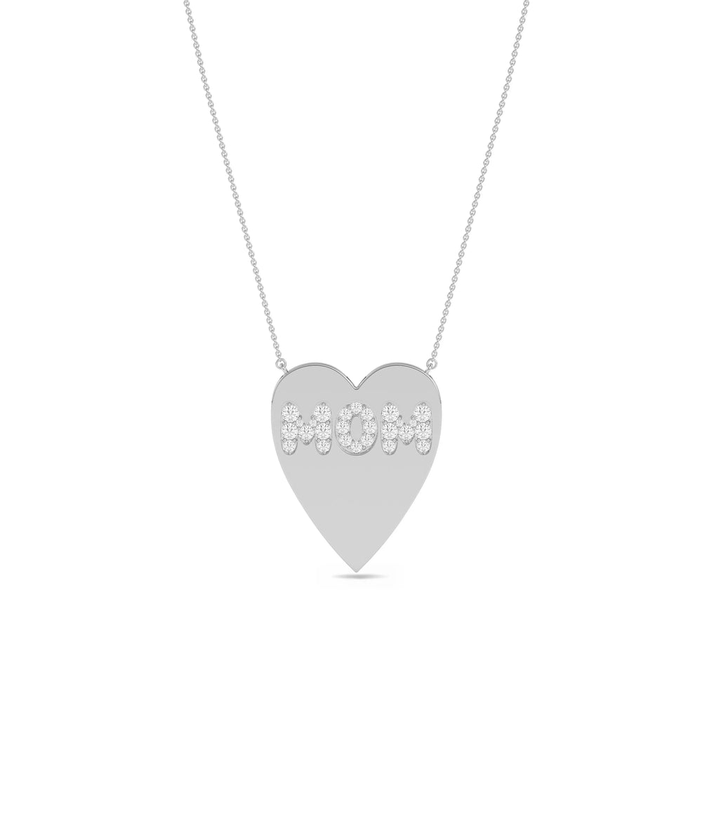 White gold Custom Diamond Initials Heart personalized design
