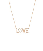 Rose gold Love Necklace Diamond Heart featuring sparkle