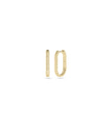 Gold Fluted Cushion Hoop Earring