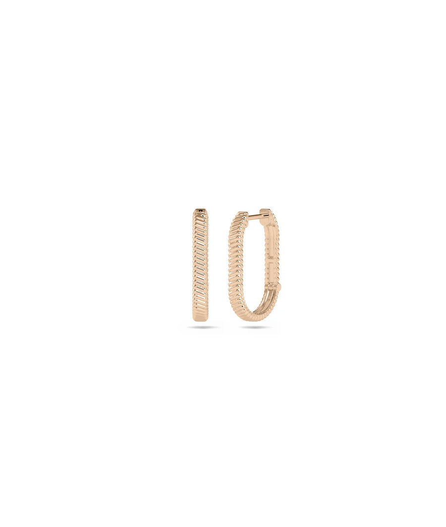 Gold Fluted Cushion Hoop Earring - 79e | Everyday 14K Gold Jewelry