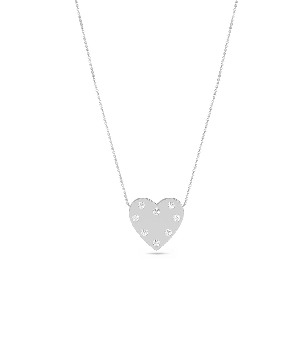 White gold Diamond Bezel Heart contemporary design