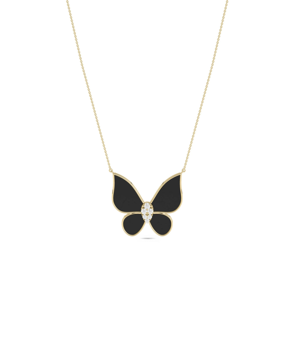 Enamel Butterfly Diamond yellow gold transformation colorful