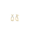 Diamond Knot Stud Earring in yellow gold with interwoven knot and diamond sparkle