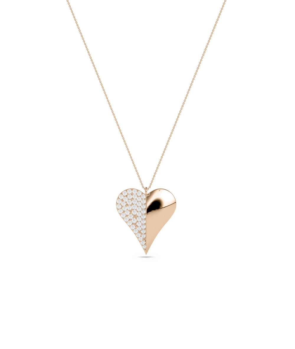 Rose gold Half Diamond Pave Half Gold featuring sparkle
