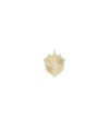 Diamond Outline Fluted Medallion Charm yellow gold textured design