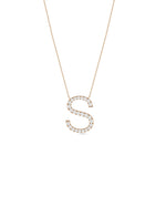 Rose gold Custom Diamond Letter Initial featuring brilliance